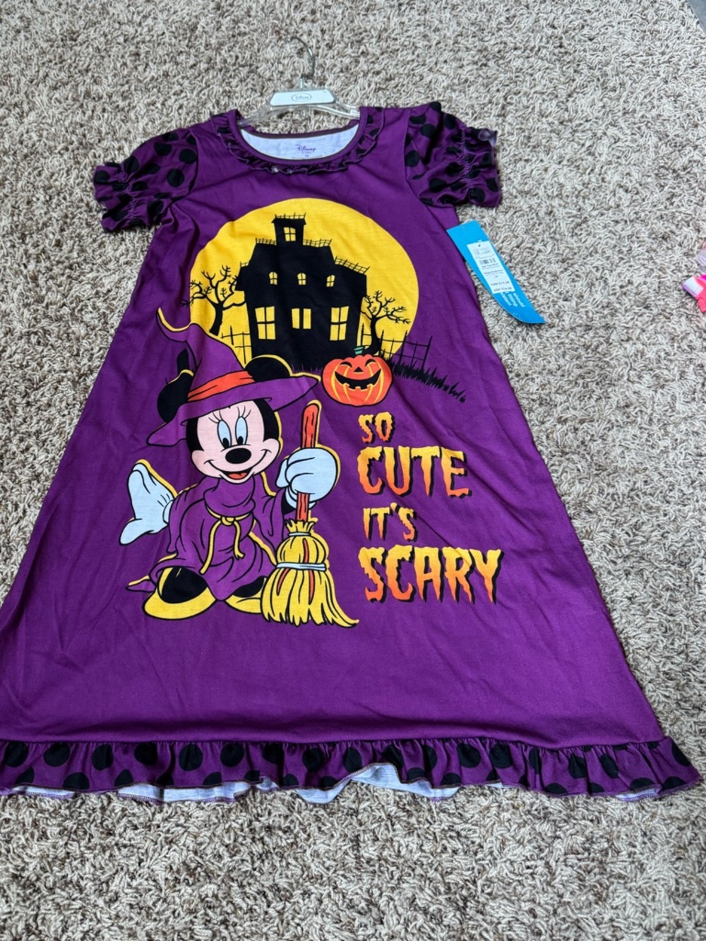 Disney Minnie Mouse Purple Halloween Nightgown for Kids size 10 NWT
